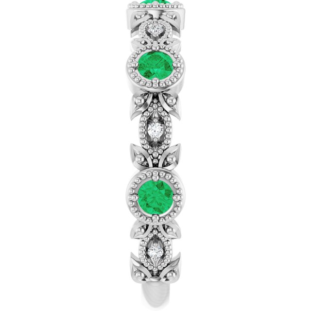 14k-white-natural-lab-grown-emerald-&-.03-ctw-natural-diamond-leaf-ring
