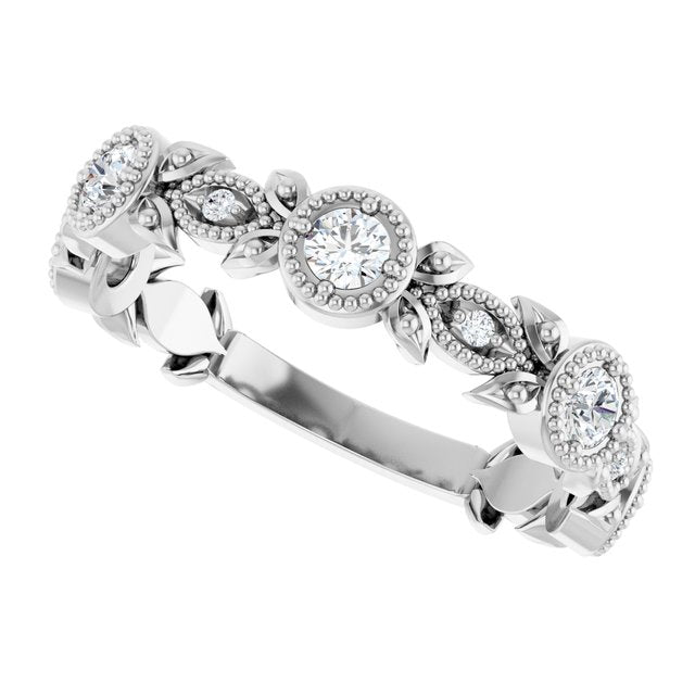 14k-white-1/3-ctw-natural-diamond-leaf-ring