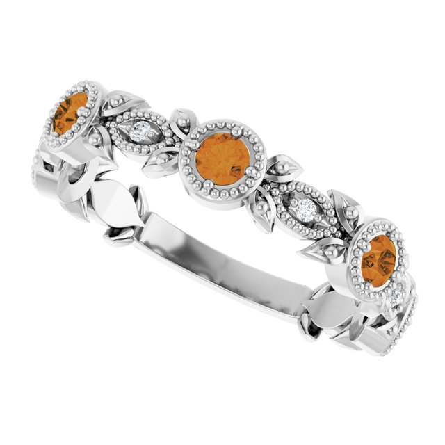 14k-white-natural-citrine-&-.03-ctw-natural-diamond-leaf-ring