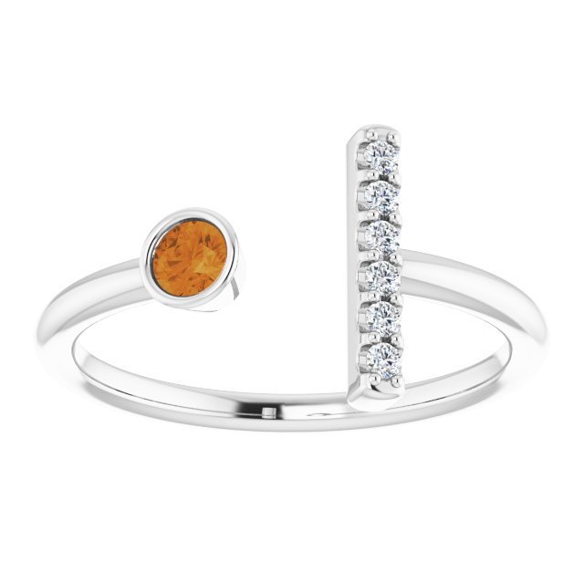 14k-white-natural-citrine-&-.05-ctw-natural-diamond-bar-ring