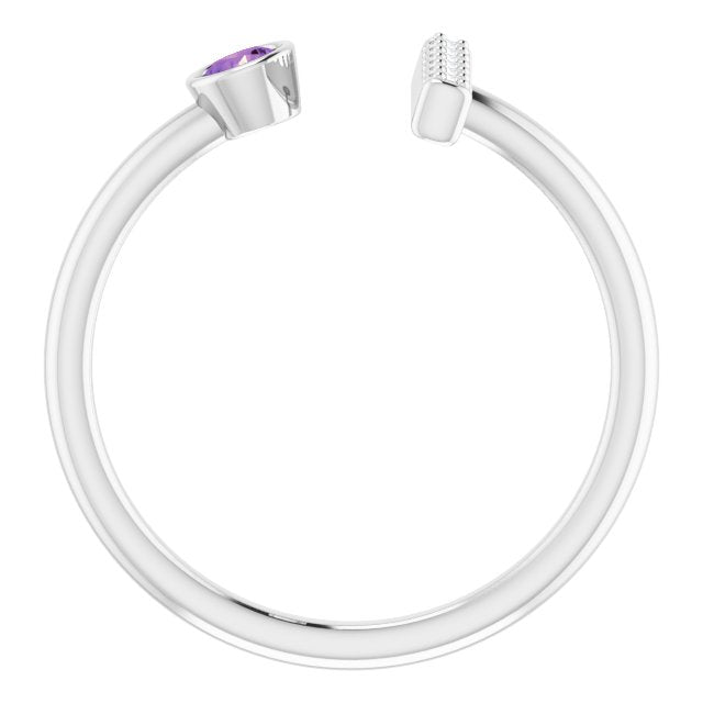 14k-white-natural-amethyst-&-.05-ctw-natural-diamond-bar-ring