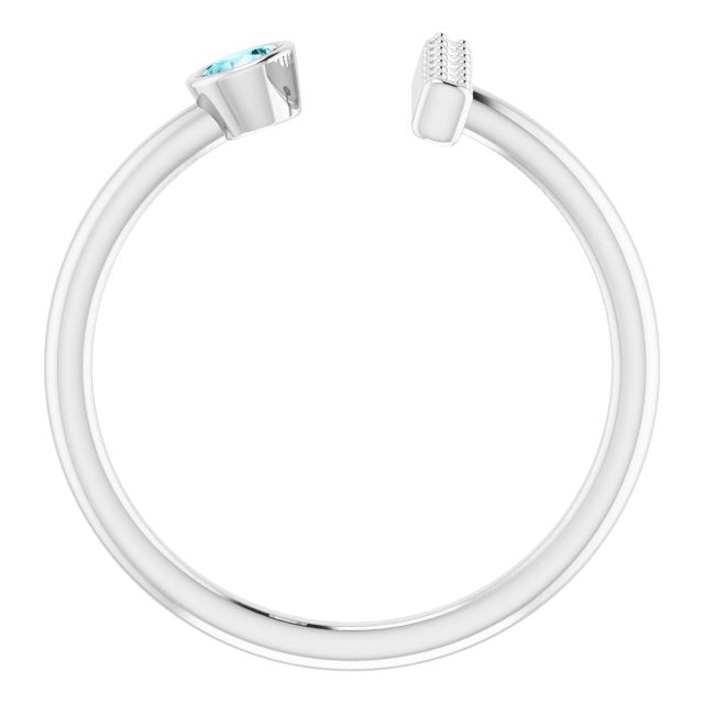 14k-white-natural-blue-zircon-&-.05-ctw-natural-diamond-bar-ring