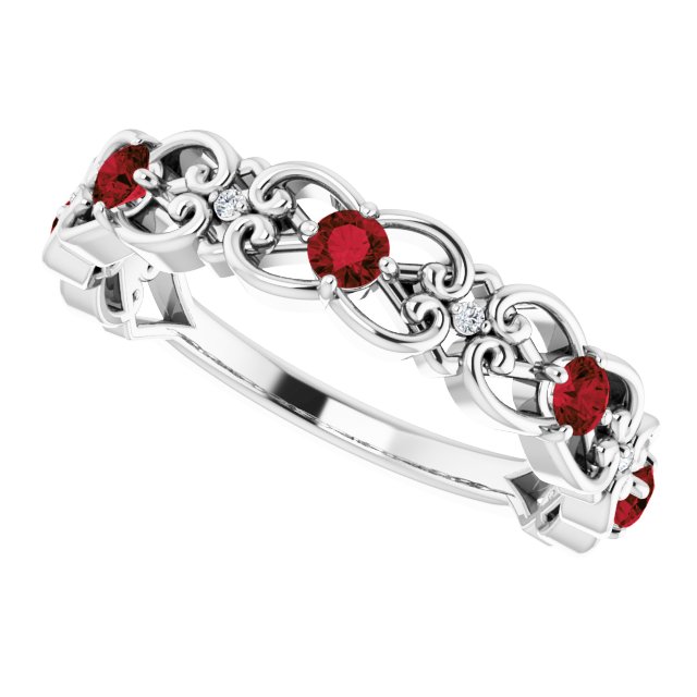14k-white-natural-mozambique-garnet-&-.02-ctw-natural-diamond-scroll-ring