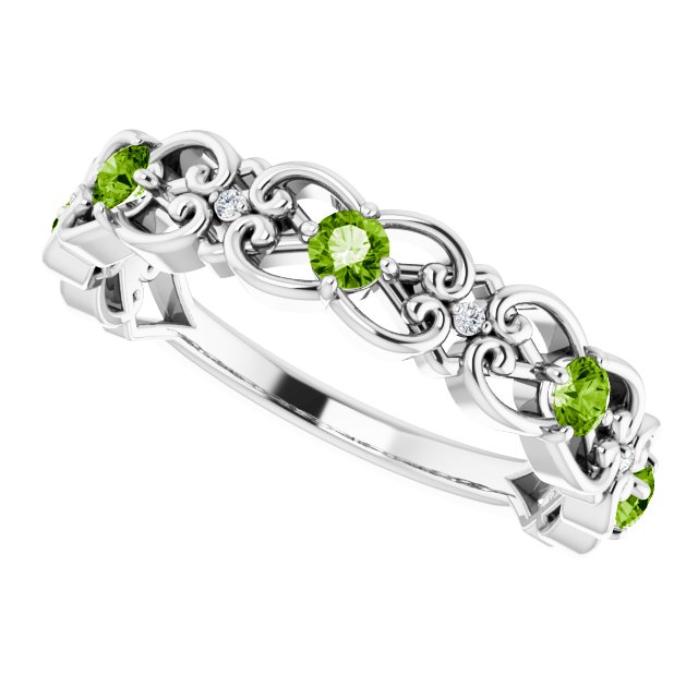 14k-white-natural-peridot-&-.02-ctw-natural-diamond-scroll-ring