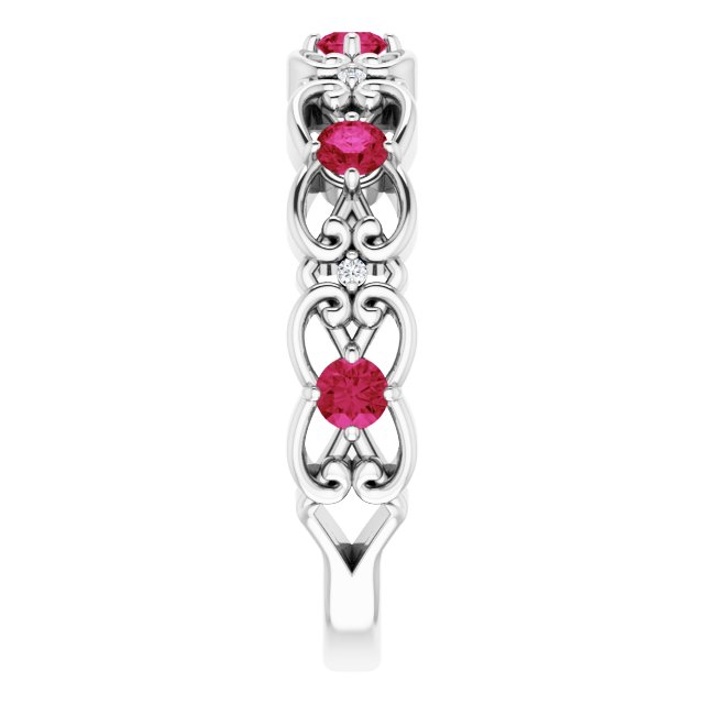 14k-white-natural-ruby-&-.02-ctw-natural-diamond-scroll-ring