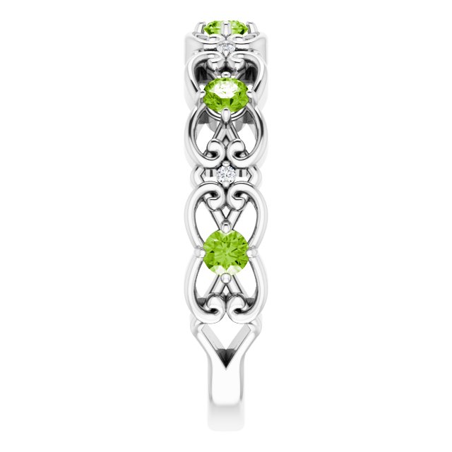 14k-white-natural-peridot-&-.02-ctw-natural-diamond-scroll-ring