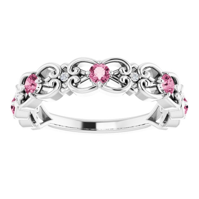 14k-white-natural-pink-tourmaline-&-.02-ctw-natural-diamond-scroll-ring