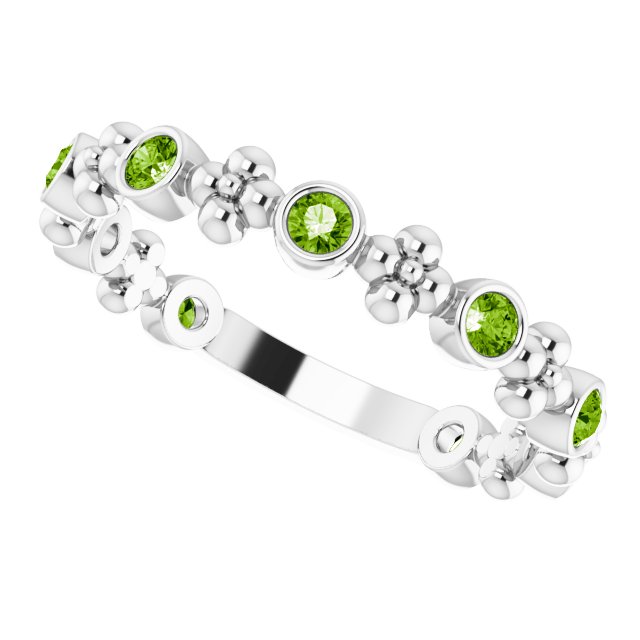 14k-white-natural-peridot-beaded-ring