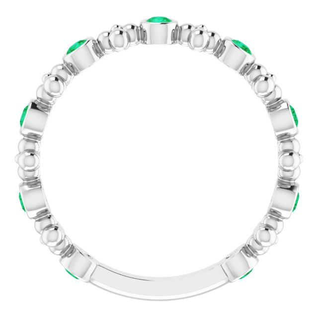 14k-white-natural-emerald-beaded-ring