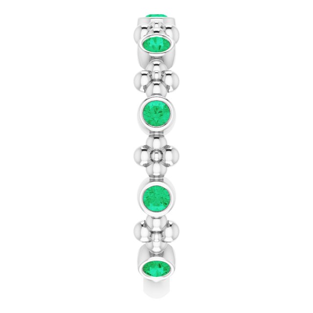 14k-white-lab-grown-emerald-beaded-ring