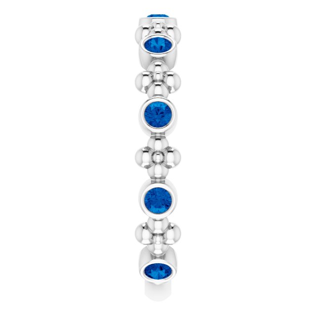 14k-white-lab-grown-blue-sapphire-beaded-ring