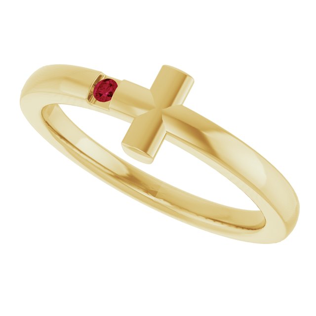 14k-yellow-natural-ruby-youth-sideways-cross-ring