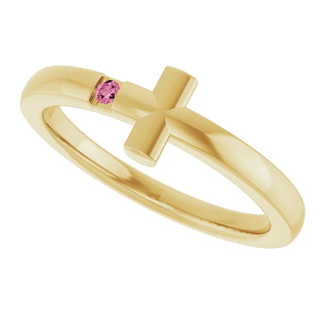 14k-yellow-natural-pink-tourmaline-youth-sideways-cross-ring
