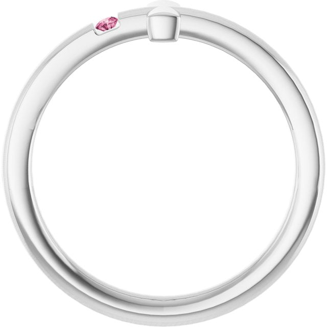sterling-silver-youth-imitation-pink-tourmaline-sideways-cross-ring