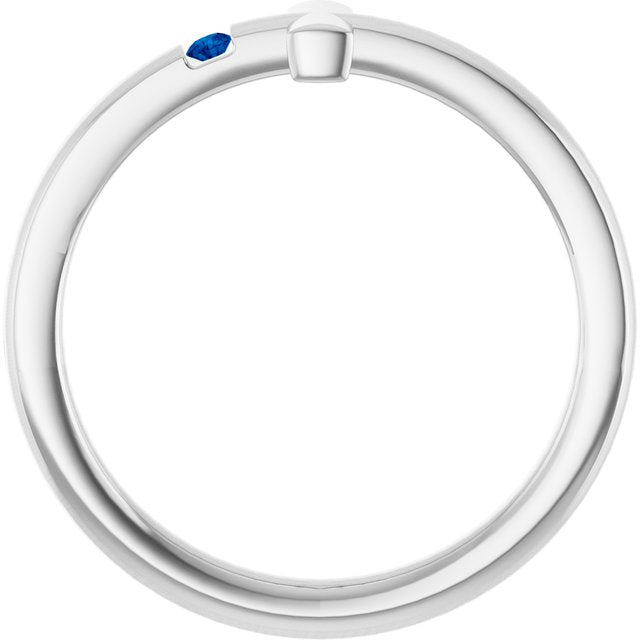 sterling-silver-youth-imitation-blue-sapphire-sideways-cross-ring