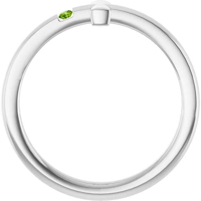 sterling-silver-youth-imitation-peridot-sideways-cross-ring
