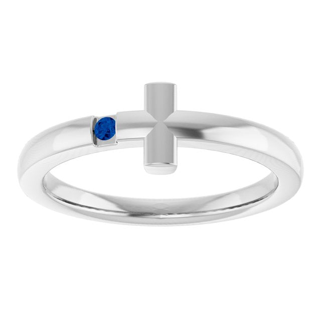 sterling-silver-youth-imitation-blue-sapphire-sideways-cross-ring