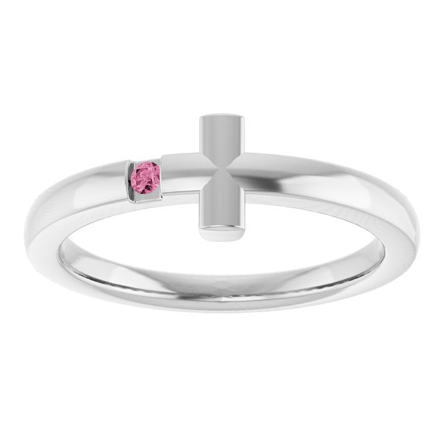 sterling-silver-youth-imitation-pink-tourmaline-sideways-cross-ring