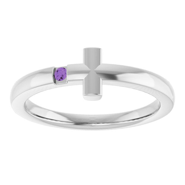 sterling-silver-youth-imitation-amethyst-sideways-cross-ring