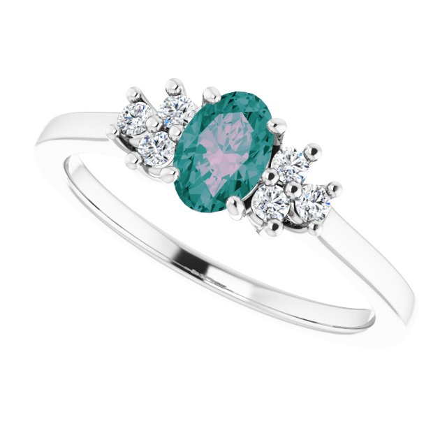 14k-white-lab-grown-alexandrite-&-1/8-ctw-natural-diamond-ring