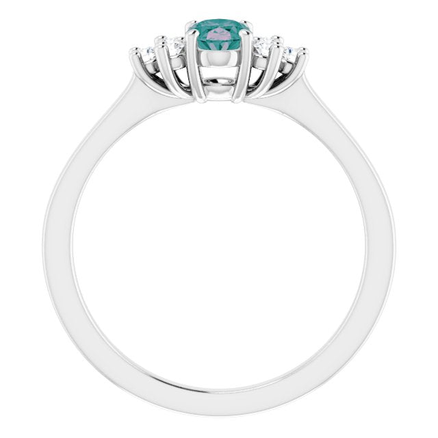14k-white-lab-grown-alexandrite-&-1/8-ctw-natural-diamond-ring