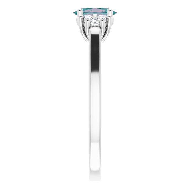14k-white-lab-grown-alexandrite-&-1/8-ctw-natural-diamond-ring