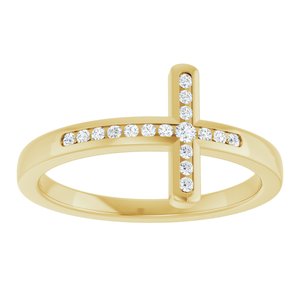 0.08 ct Diamond Sideways Cross Ring