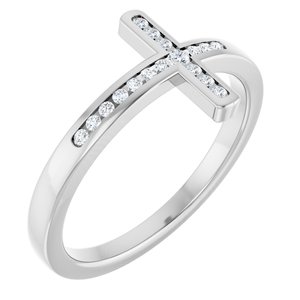 0.08 ct Diamond Sideways Cross Ring