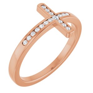 0.08 ct Diamond Sideways Cross Ring