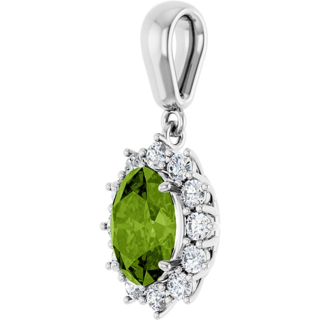 14k-white-natural-peridot-&-1/3-ctw-natural-diamond-pendant