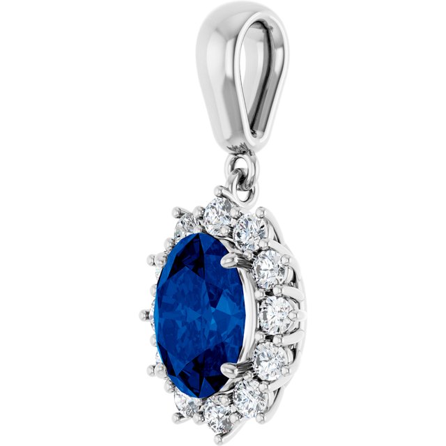 14k-white-lab-grown-blue-sapphire-&-1/3-ctw-natural-diamond-pendant