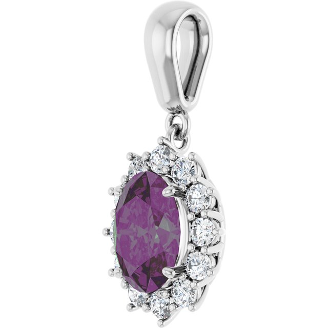 14k-white-lab-grown-alexandrite-&-1/3-ctw-natural-diamond-pendant