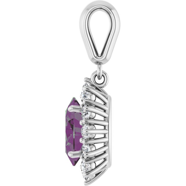 14k-white-lab-grown-alexandrite-&-1/3-ctw-natural-diamond-pendant