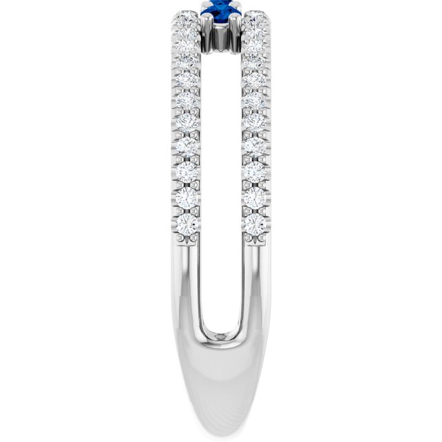 14k-white-lab-grown-blue-sapphire-&-1/4-ctw-natural-diamond-ring