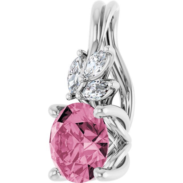 14k-white-natural-pink-tourmaline-&-1/10-ctw-natural-diamond-pendant
