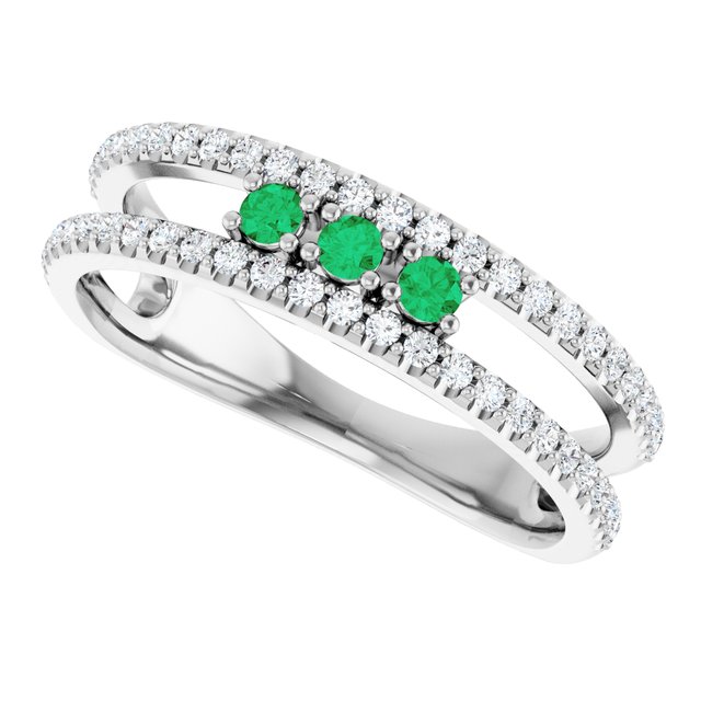 14k-white-natural-emerald-&-1/4-ctw-natural-diamond-ring