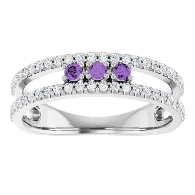 14k-white-natural-amethyst-&-1/4-ctw-natural-diamond-ring