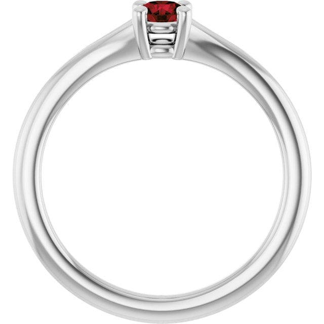 sterling-silver-imitation-mozambique-garnet-youth-solitaire-ring