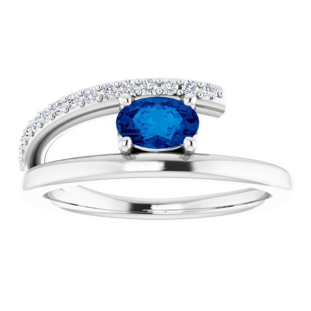 14k-white-lab-grown-blue-sapphire-&-1/8-ctw-natural-diamond-ring