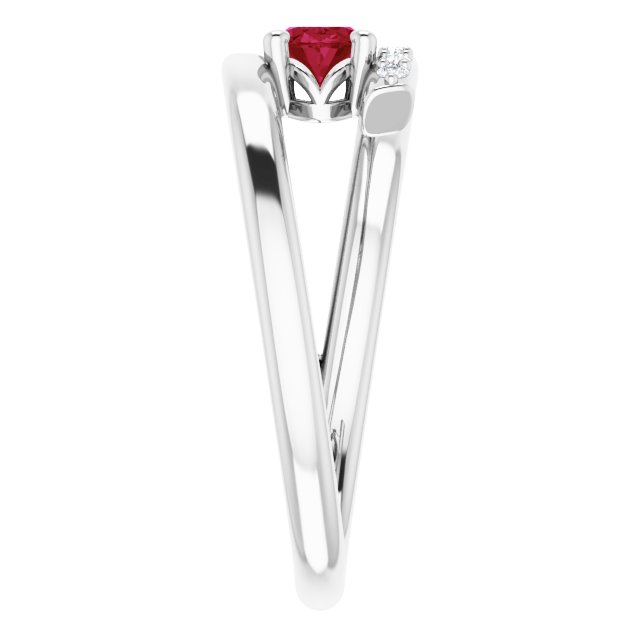 14k-white-lab-grown-ruby-&-1/8-ctw-natural-diamond-ring