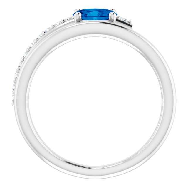 14k-white-lab-grown-blue-sapphire-&-1/8-ctw-natural-diamond-ring