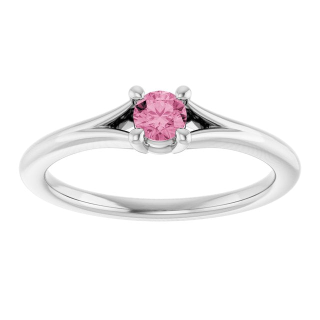 sterling-silver-imitation-pink-tourmaline-youth-solitaire-ring