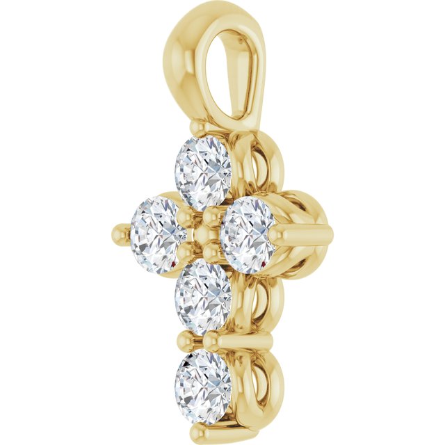 14k-yellow-1/6-ctw-natural-diamond-cross-pendant