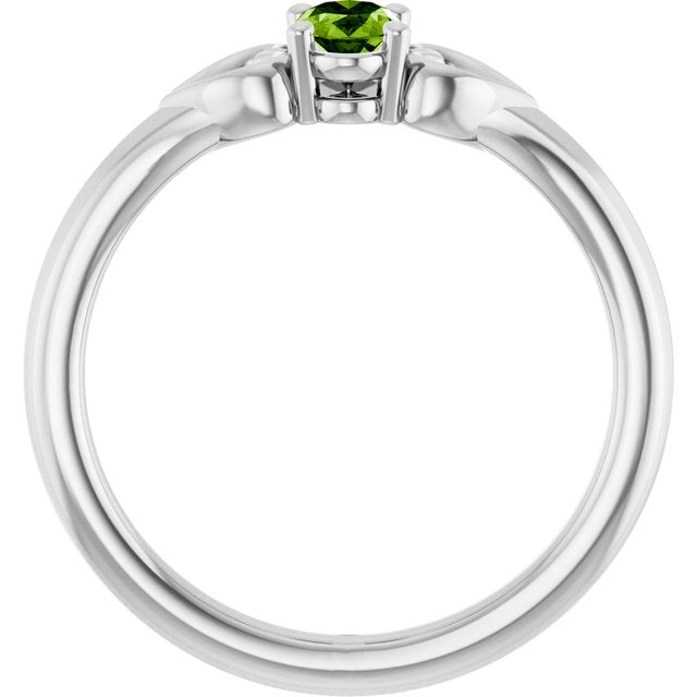 sterling-silver-imitation-peridot-youth-heart-ring