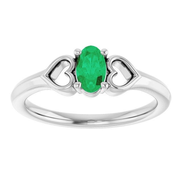 sterling-silver-imitation-emerald-youth-heart-ring