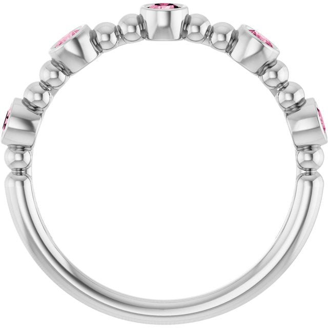 14k-white-natural-pink-tourmaline-stackable-ring