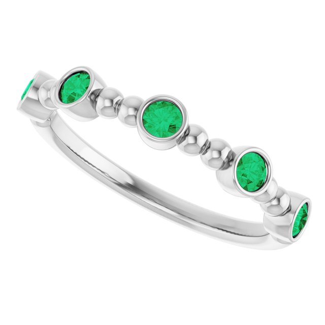 14k-white-lab-grown-emerald-stackable-ring