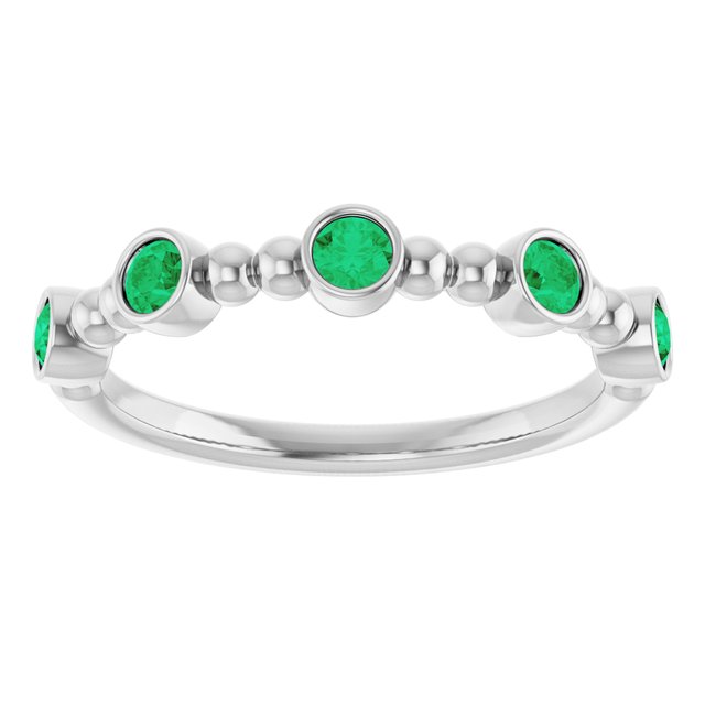 14k-white-natural-emerald-stackable-ring