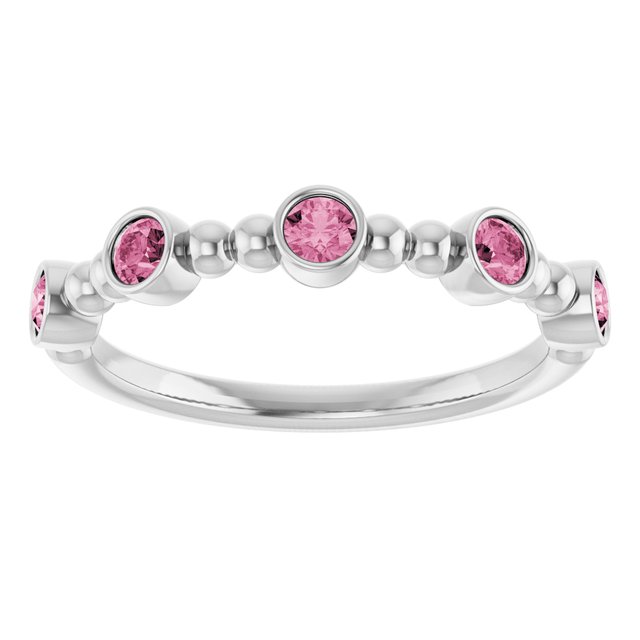 14k-white-natural-pink-tourmaline-stackable-ring