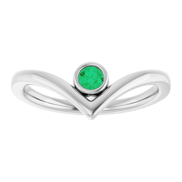 14k-white-natural-emerald-bezel-set-v-ring